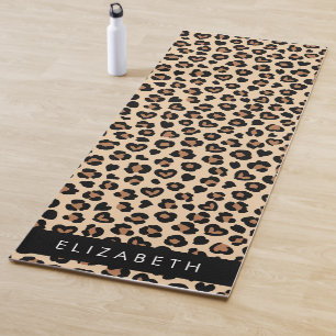 Tapete De Yoga Impressão Animal, Leopardo Marrom, Corações, Seu N