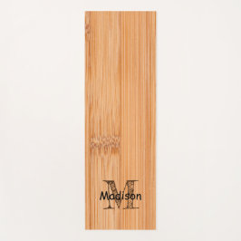 Tapete De Yoga impressão de madeira de bambu, castanho-claro lega