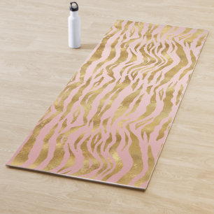 Tapete De Yoga Impressão do Leopardo de Ombro Dourado rosa