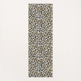 Tapete De Yoga Impressão Dourada de Leopardo Preto
