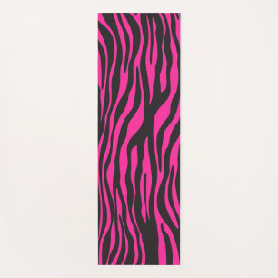 Tapete De Yoga Impressão em Zebra Rosa e Negra
