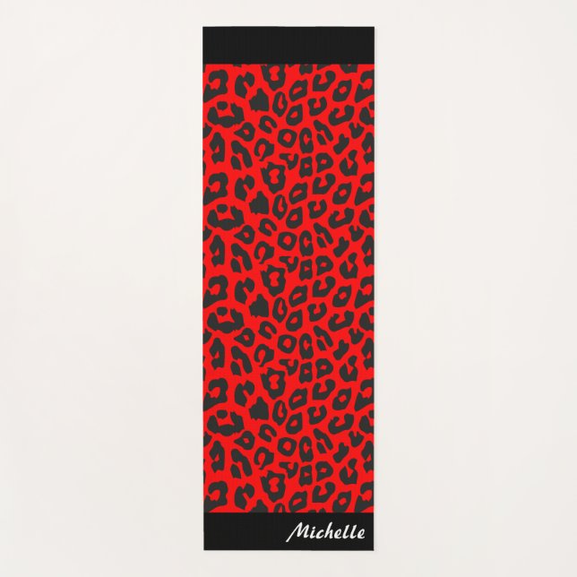 Tapete De Yoga Impressão Leopard Personalizada (Frente)