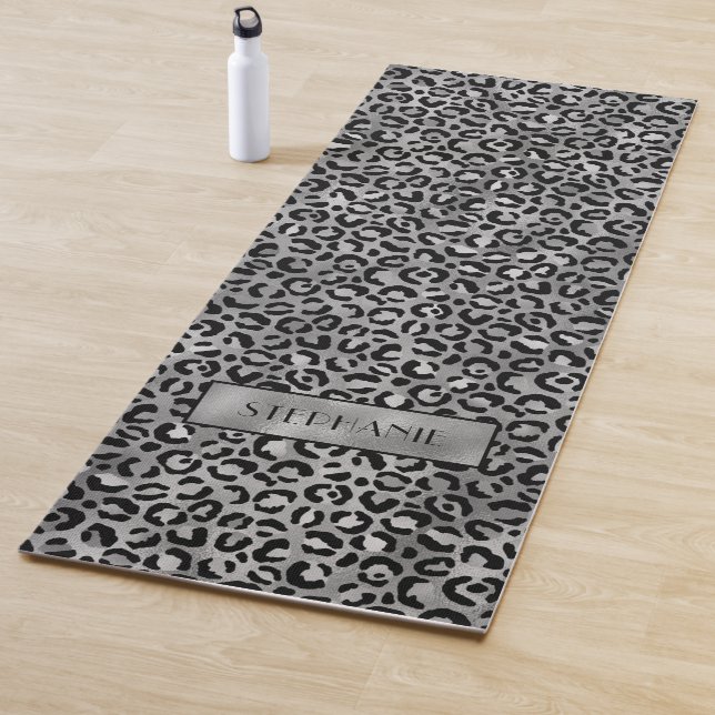 Tapete De Yoga Impressão Leopardo Chic Silver Personalizada (In Situ)
