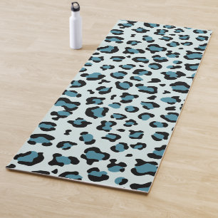 Tapete De Yoga Impressão Leopardo, Manchas Leopardo, Leopardo Azu