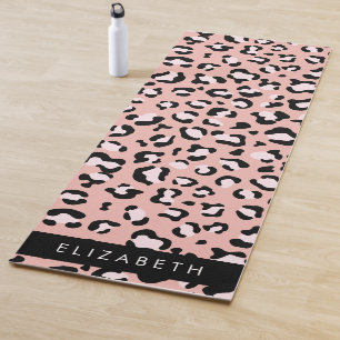 Tapete De Yoga Impressão Leopardo, Manchas, Leopardo Rosa, Seu No