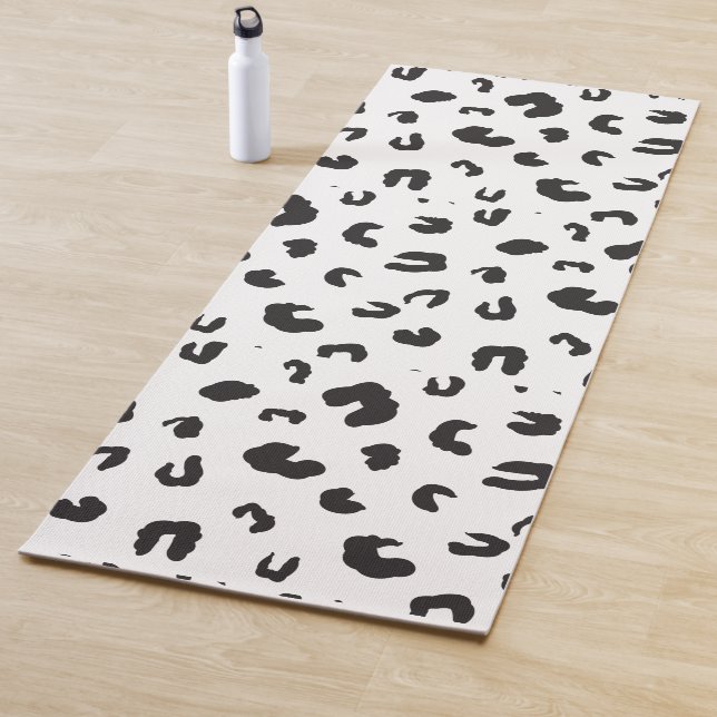 Tapete De Yoga Impressão Leopardo Preta e Branco (In Situ)