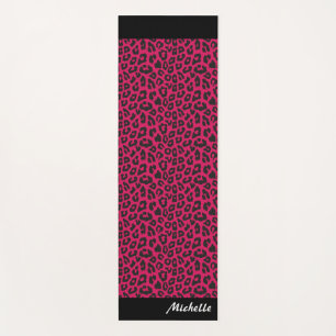 Tapete De Yoga impressão-leopardo rosa personalizada