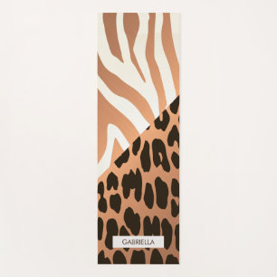 Tapete De Yoga Impressão Zebra e Leopardo