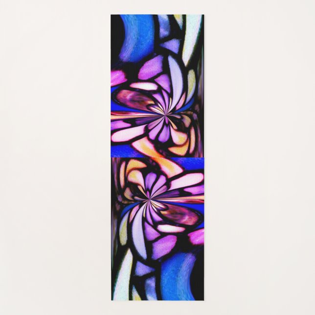 Tapete De Yoga Incrível Cores Mosaico Inspirado (Frente)