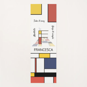 Tapete De Yoga Incrível Neoplasticismo Monograma de Arte. Letra F