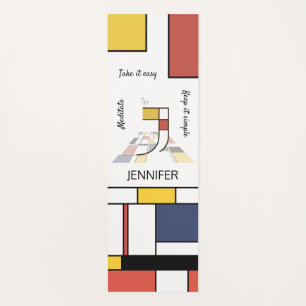 Tapete De Yoga Incrível Neoplasticismo Monograma de Arte. Letra J