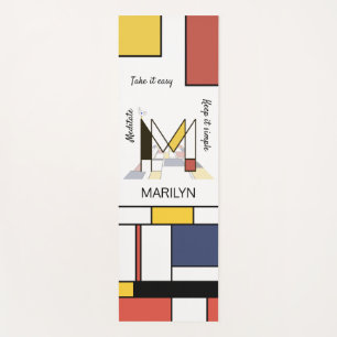 Tapete De Yoga Incrível Neoplasticismo Monograma de Arte. Letra M