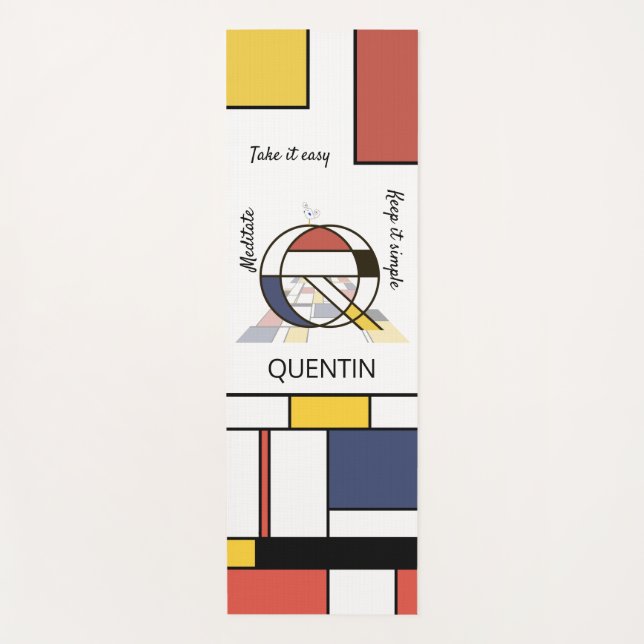 Tapete De Yoga Incrível Neoplasticismo Monograma de Arte. Letra Q (Frente)