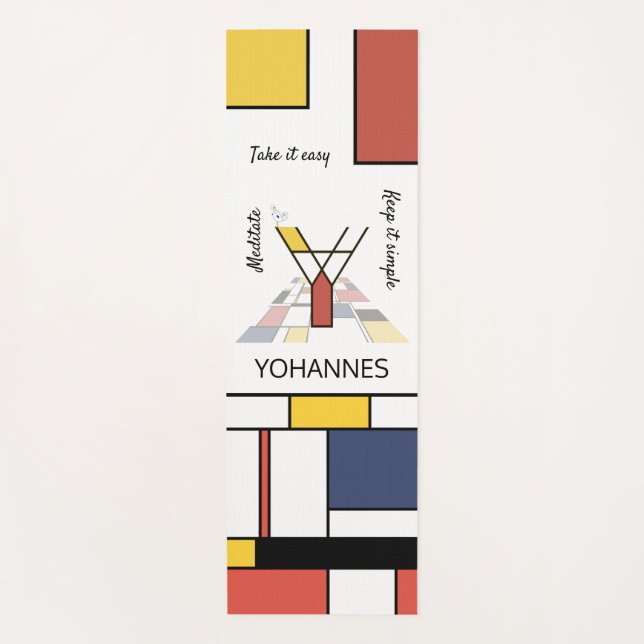 Tapete De Yoga Incrível Neoplasticismo Monograma de Arte. Letra Y (Frente)