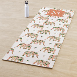 Tapete De Yoga Indian Floral Paisley Ornate Elephants Monogrammed
