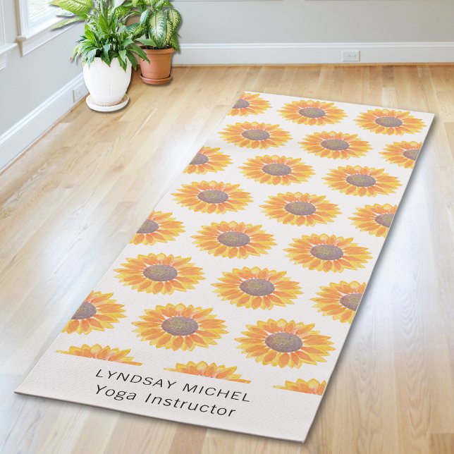 Tapete De Yoga Instrutor de Yoga Sunflower (Criador carregado)