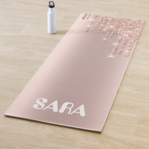 Tapete De Yoga Ioga cor-de-rosa-ouro magro