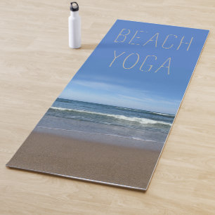 Tapete De Yoga Ioga da praia com texto customizável