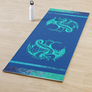 Tapete De Yoga Ioga-ioga-do-dragão-marinho-azul-oceânico