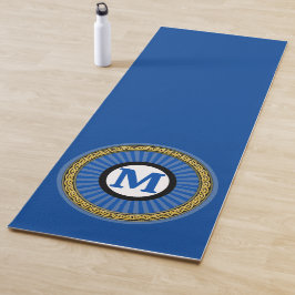 Tapete De Yoga Ioga Mat - Blue Stripe Personalizado - Adicionar I