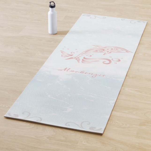 Tapete De Yoga Ioga Mat Personalizado de Golfinho Rosa (In Situ)