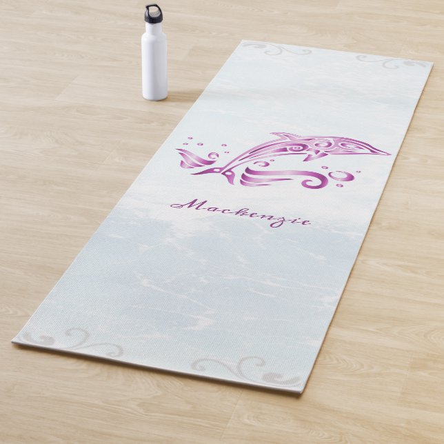 Tapete De Yoga Ioga Mat Personalizado por Golfinho Magenta (In Situ)