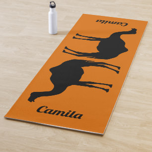 Tapete De Yoga Ioga personalizada com silhueta de camelo traseiro