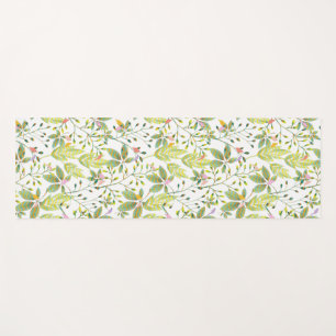 Tapete De Yoga Ioga verde Floral