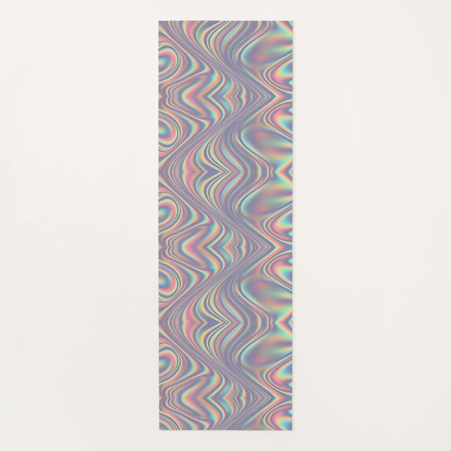 Tapete De Yoga Iridescent Holographic Swirl Texture (Frente)