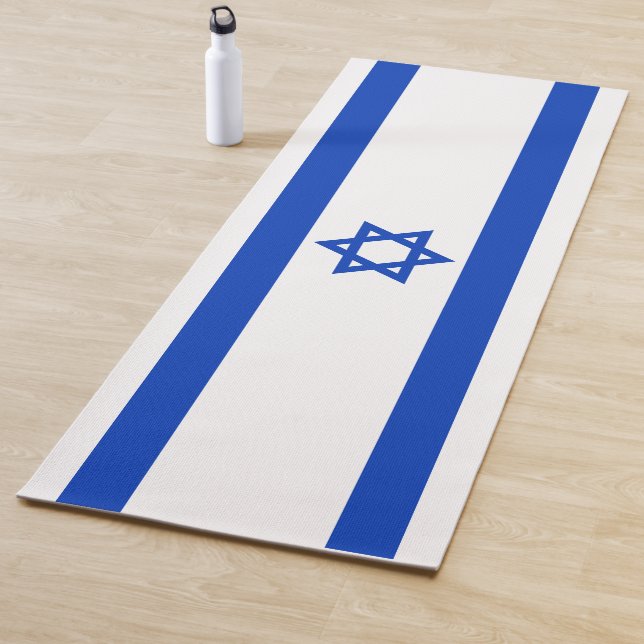 Tapete De Yoga Israel bandeira azul e branco moderno (In Situ)