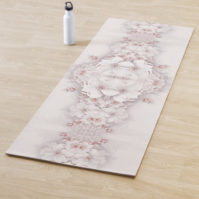 Tapete De Yoga Ivory Blush Floral Rosa Yoga Mat (In Situ)