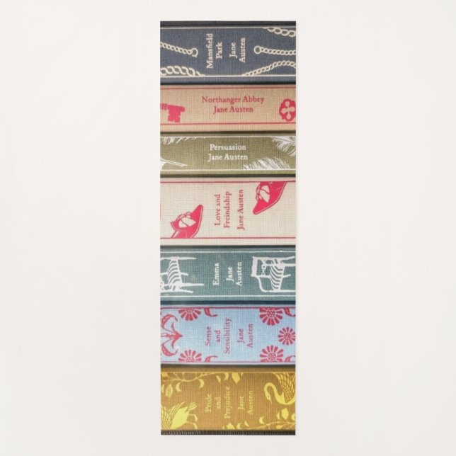 Tapete De Yoga Jane Austen e seus livros (Frente)