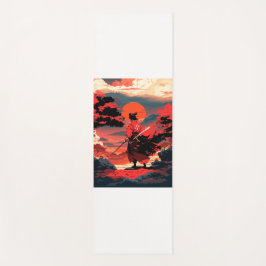 Tapete De Yoga Japanese samurai warrior and retro sunset