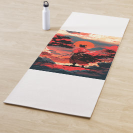 Tapete De Yoga Japanese samurai warrior and retro sunset
