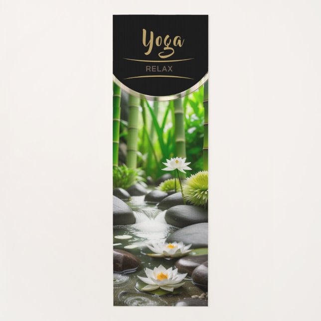 Tapete De Yoga Jardim de Água do Bambu - Ioga Mat (Frente)