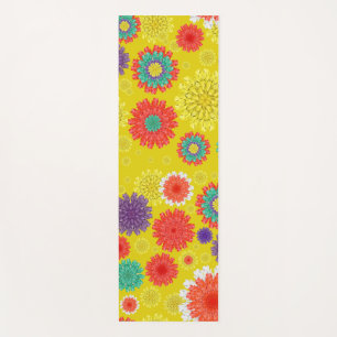 Tapete De Yoga Jia Yoga Mat, Flores, Amarelo, Roxo, Vermelho
