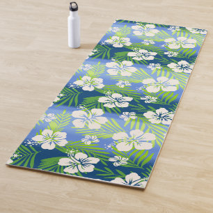 Tapete De Yoga Kalani Tie Dye Blend Tropical Hibiscus - Azul