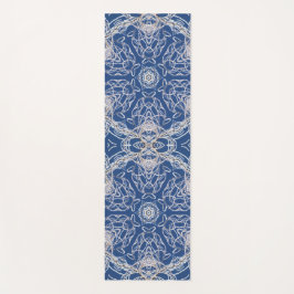 Tapete De Yoga Kaleidoscope Azul brilhante, Branco, Estrela Solte