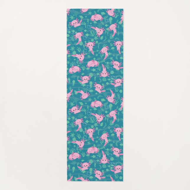 Tapete De Yoga Kawaii Axolotl em Ocean Yoga Mat (Frente)