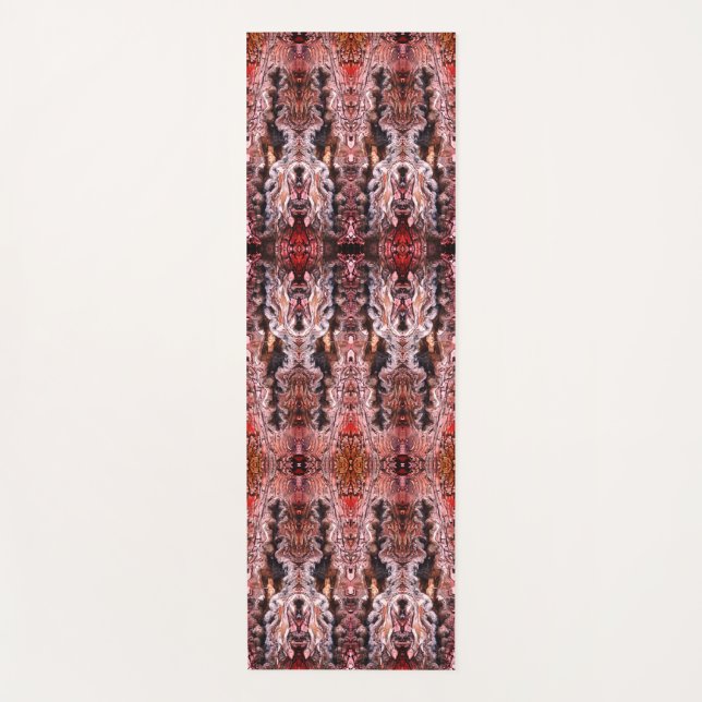 Tapete De Yoga Knotty Cement Ikat Sangria (Frente)