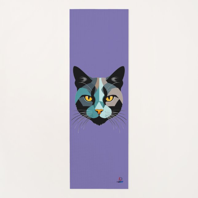 Tapete De Yoga Kreative Katzenkopf Illustration (Frente)