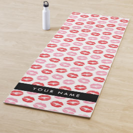 Tapete De Yoga Lábios Vermelhos, Lábios Rosa, Beijo, Seu Nome, Pe