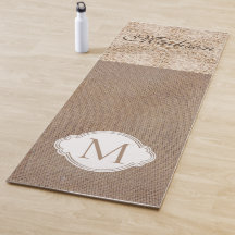Lace Burlap Modern Rustic Trendy Monograma