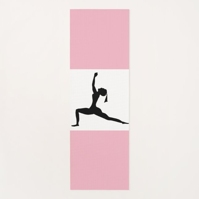 Tapete De Yoga Lady Silhouette rosa (Frente)