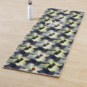 Tapete De Yoga Ladybug Na Flor Dogwood Personalizado