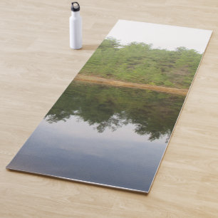 Tapete De Yoga Lago de Reflexão da Árvore do Pinheiro