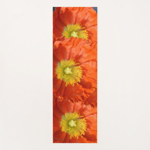 Tapete De Yoga Laranja Brilhante Tangerina Paposa Flor Laranja Br