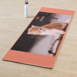 Tapete De Yoga Laranja "Mamãe de Gato" Laranja Gatinho