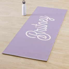 Tapete De Yoga Lavanda Chic Personalizada Nome do Monograma Roxo