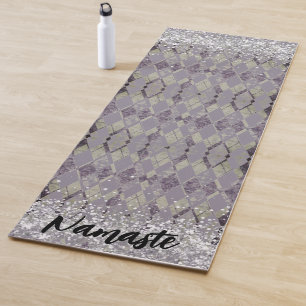 Tapete De Yoga Lavanda Grunge Harlequin Glitter Namaste Personali